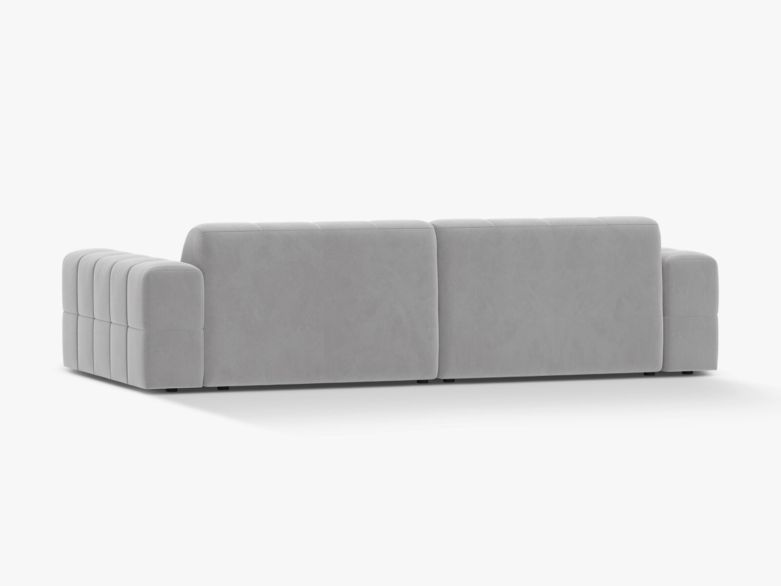 Micadoni Sofa Jennifer 4-Sitzer Samt Bluvel Silber