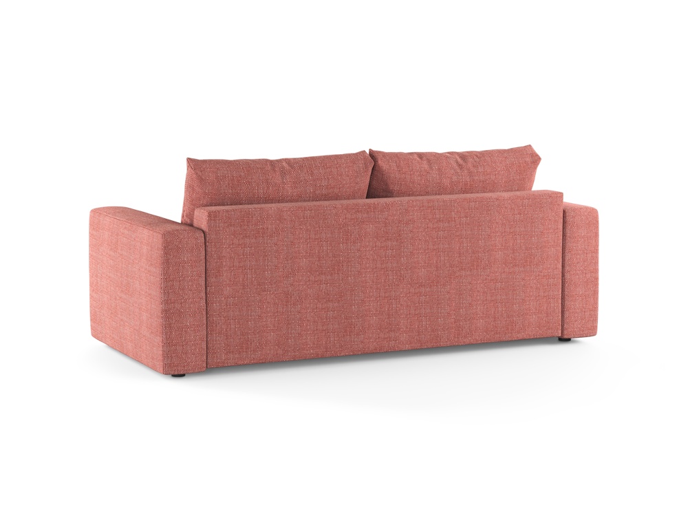 Cosmopolitan Design Schlafsofa Grena 3-Sitzer mit Bettkasten Strukturierter Stoff Babel Rot