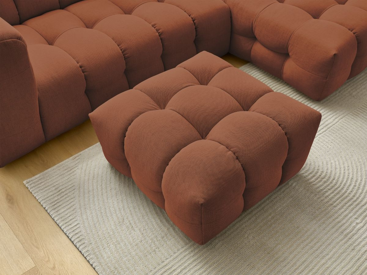 Bobochic Cloud Ecksofa mit Pouf 288 × 184 cm Stoff Orange Ecke rechts