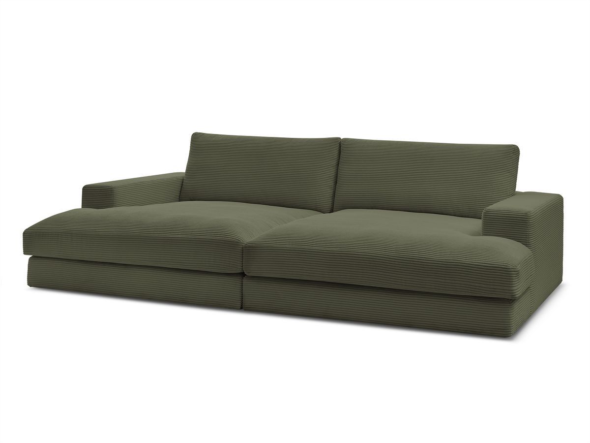 Bobochic Leonard Sofa 4-Sitzer 234 × 159 cm Cordsamt Hellgrün