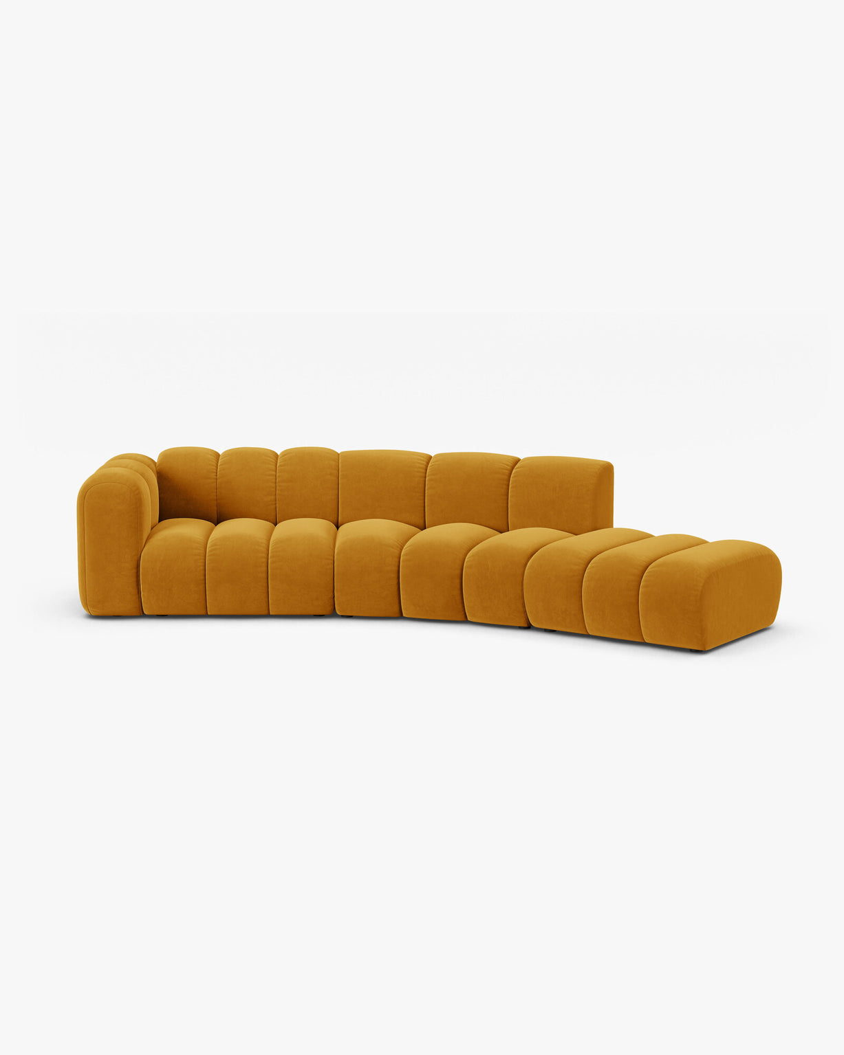 Micadoni Modulares Sofa Lupine 5-Sitzer Rechts Samt Salvador Gelb