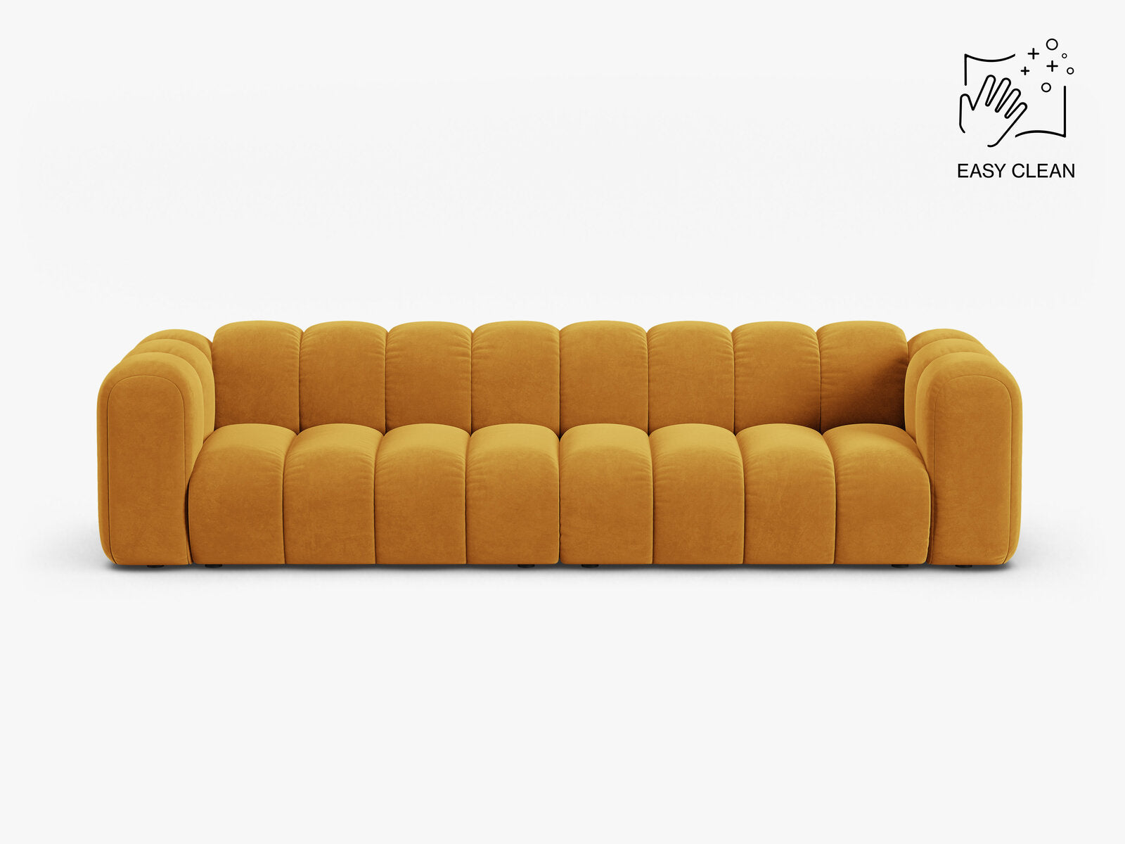 Micadoni Modulares Sofa Lupine 4-Sitzer Samt Venus Gelb