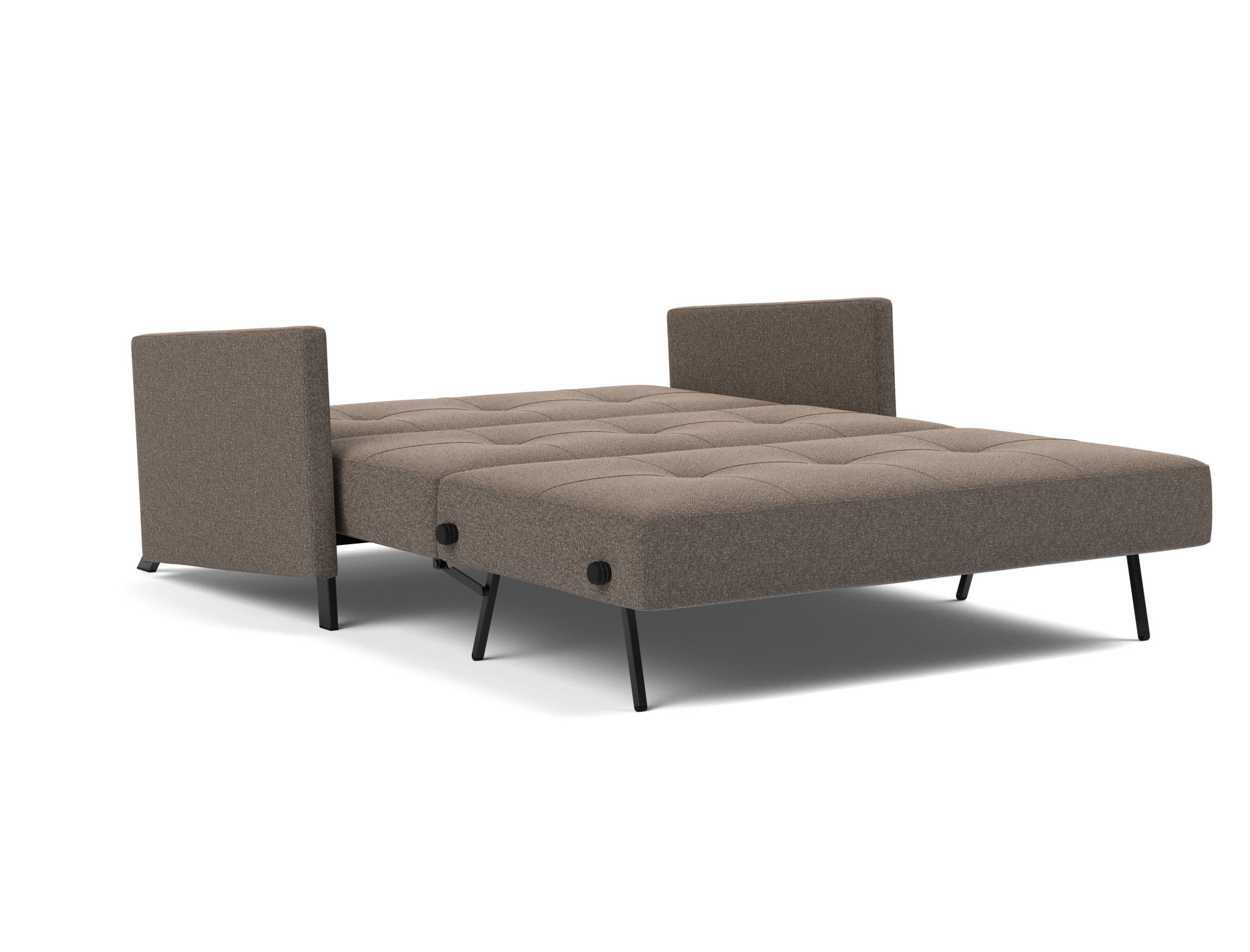 Schlafsofa Cubed mit Armlehnen 140 Boucle Skandi 530-Taupe