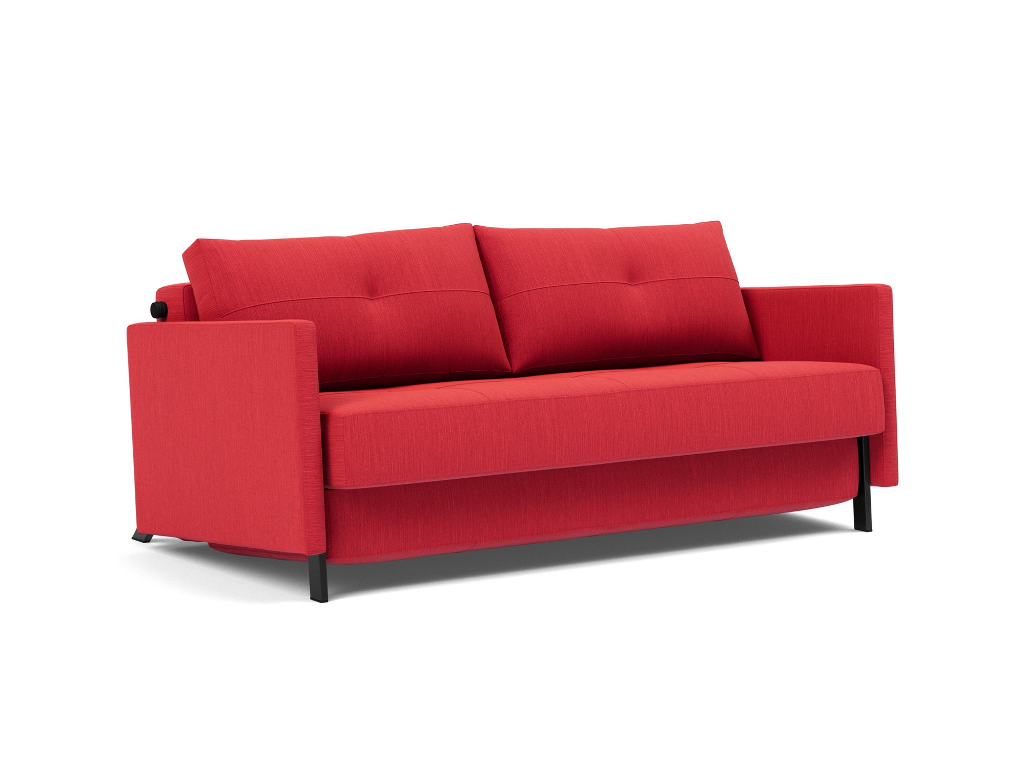 Schlafsofa Cubed mit Armlehnen 160 Flachgewebe Elegance 511-Red