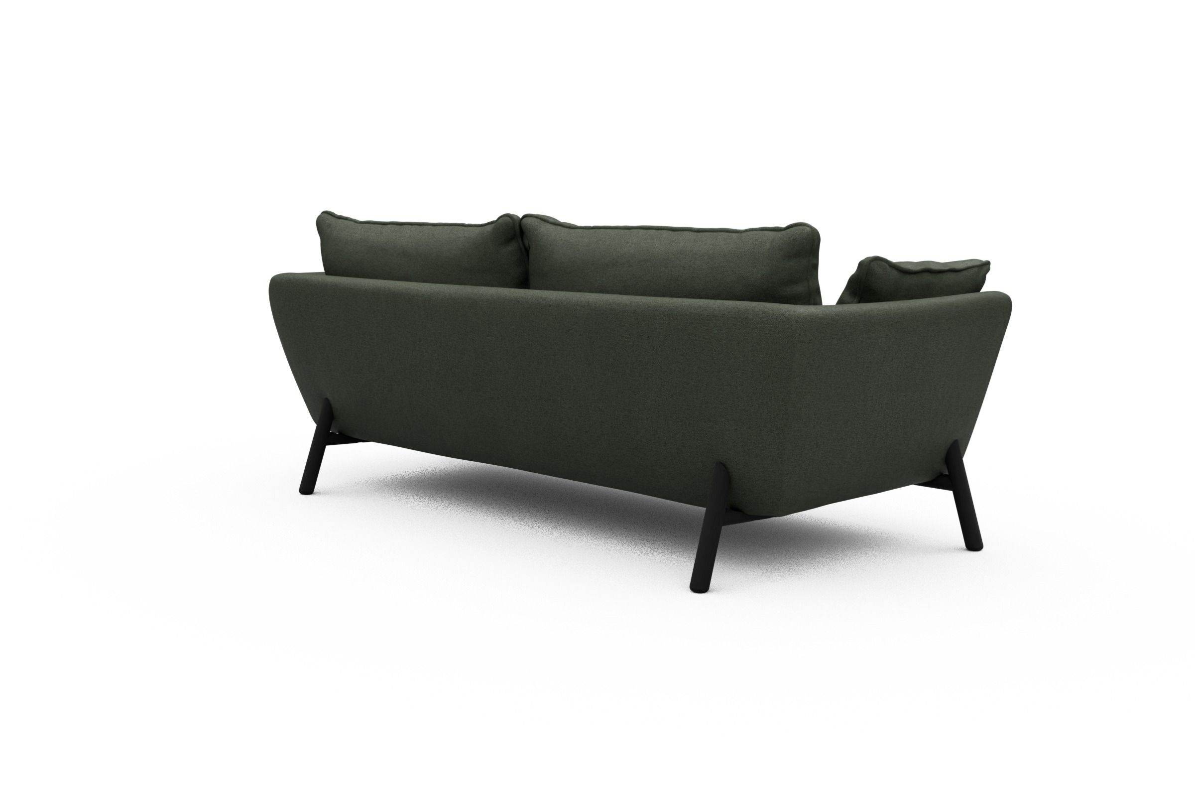 Sofa Emil PREMIUM 3-Sitzer Beinfarbe Eiche Schwarz Denari-Forest-Green