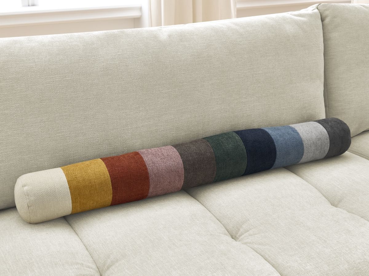 Bobochic Fuji Ecksofa mit Schlaffunktion und Bettkasten 282 × 204 cm Stoff Beige Ecke rechts