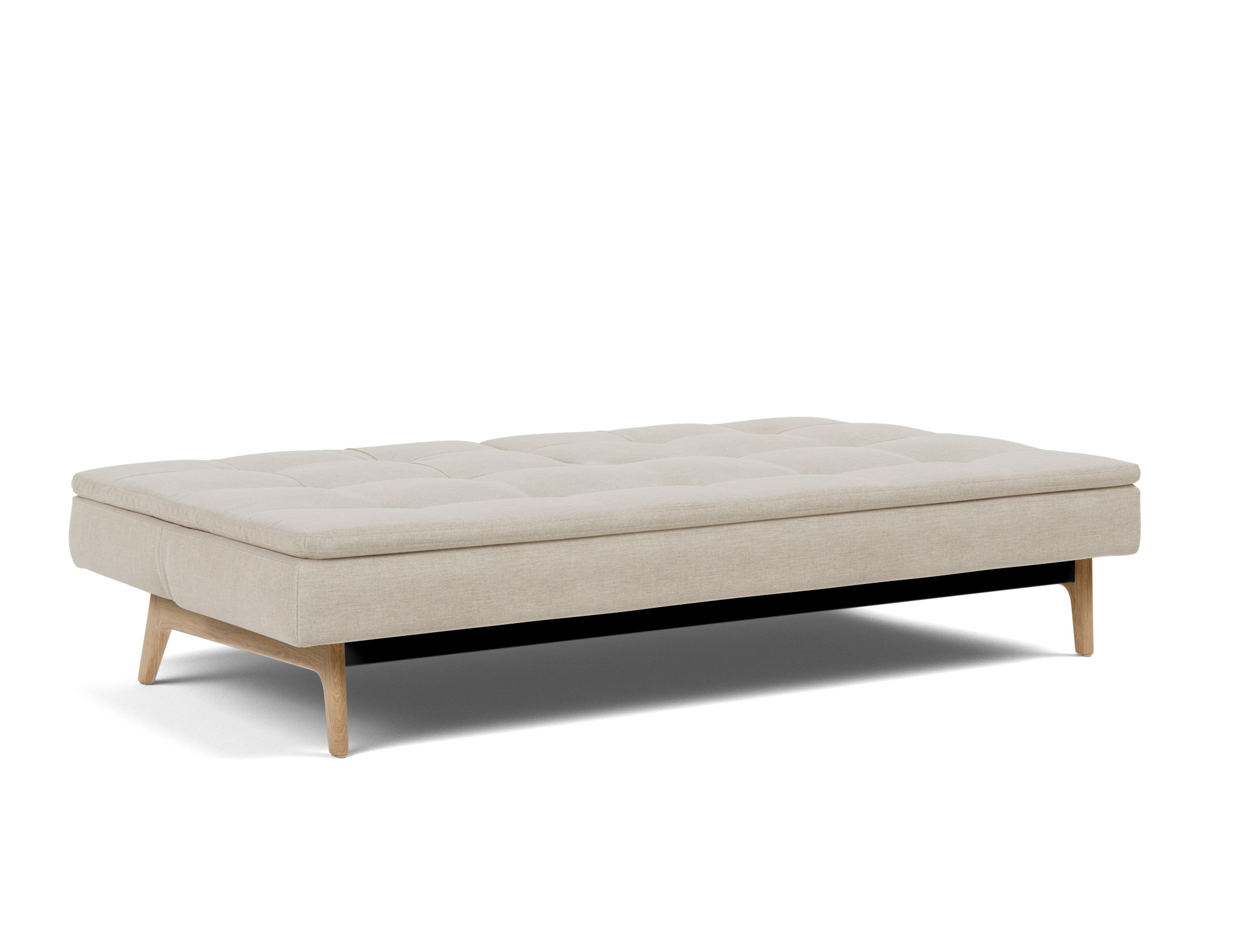 Schlafsofa Dublexo Flachgewebe Phobos 586-Latte Beine Eiche
