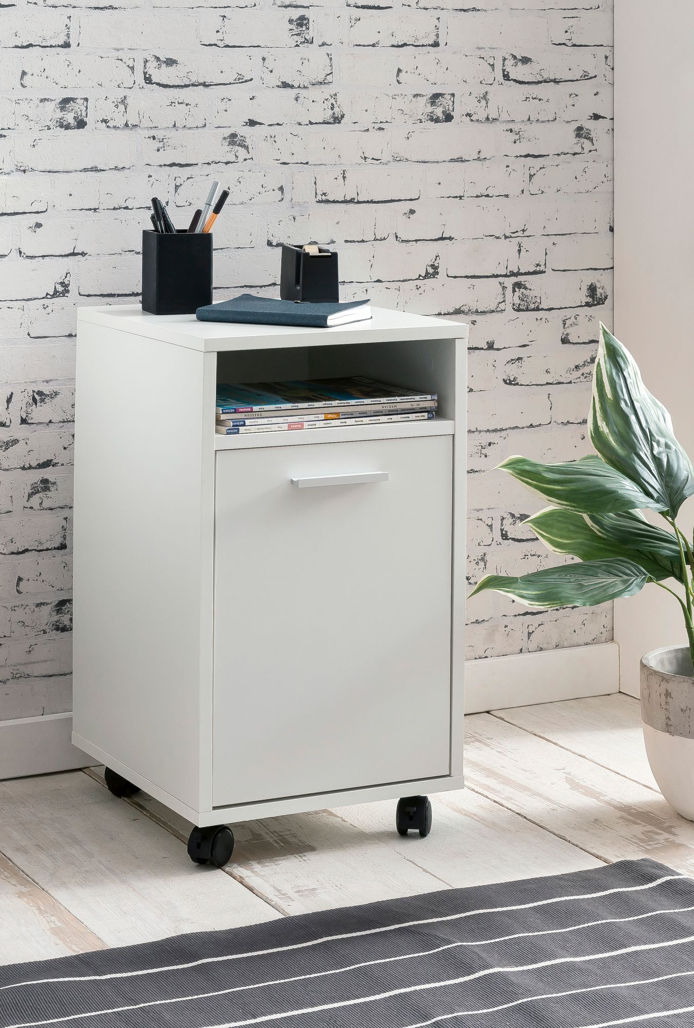 Rollcontainer Ljorslev Weiß 33 × 38 × 60 cm