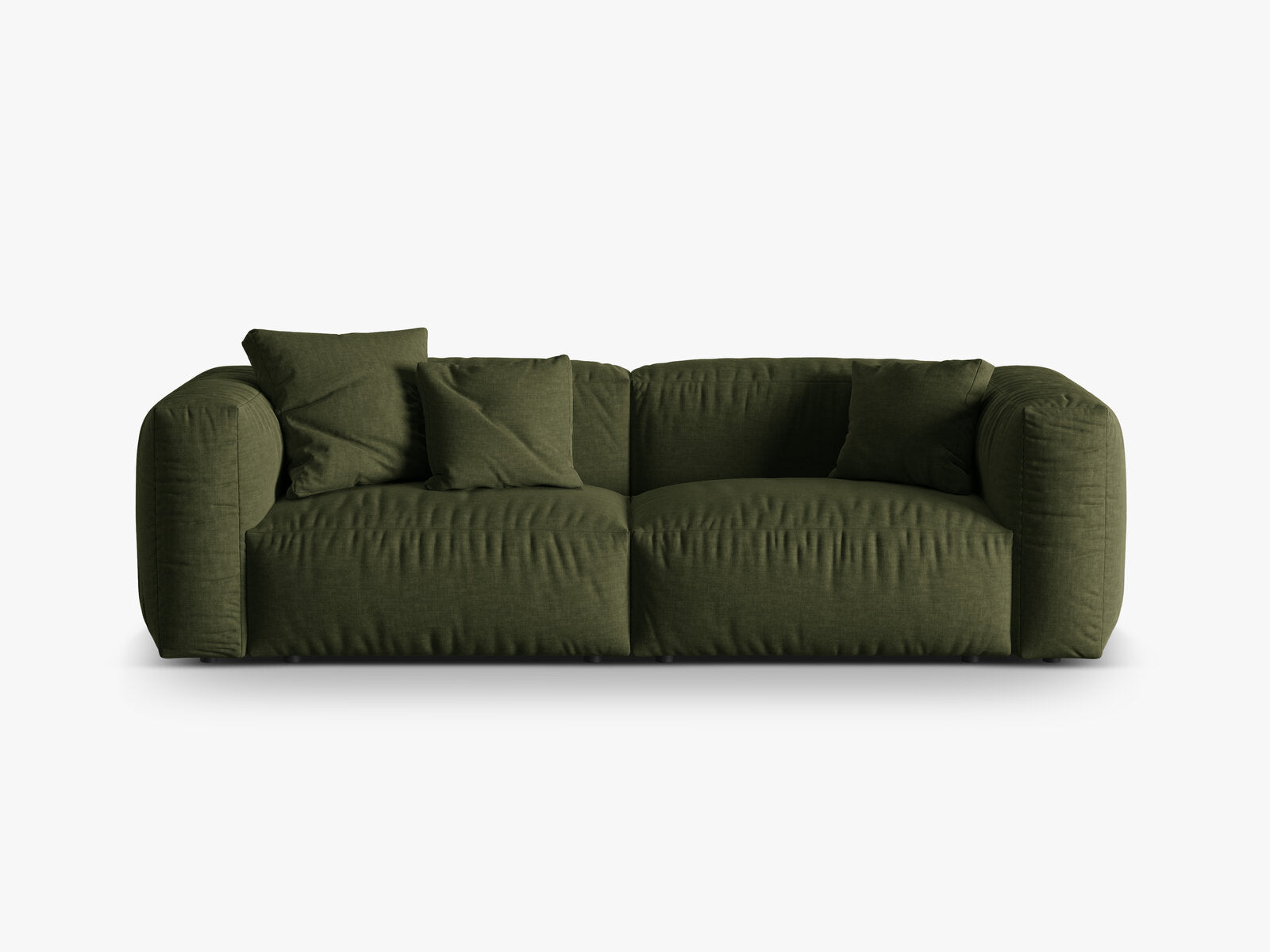 Micadoni Sofa Martina 3-Sitzer Strukturierter Stoff Boston Grün