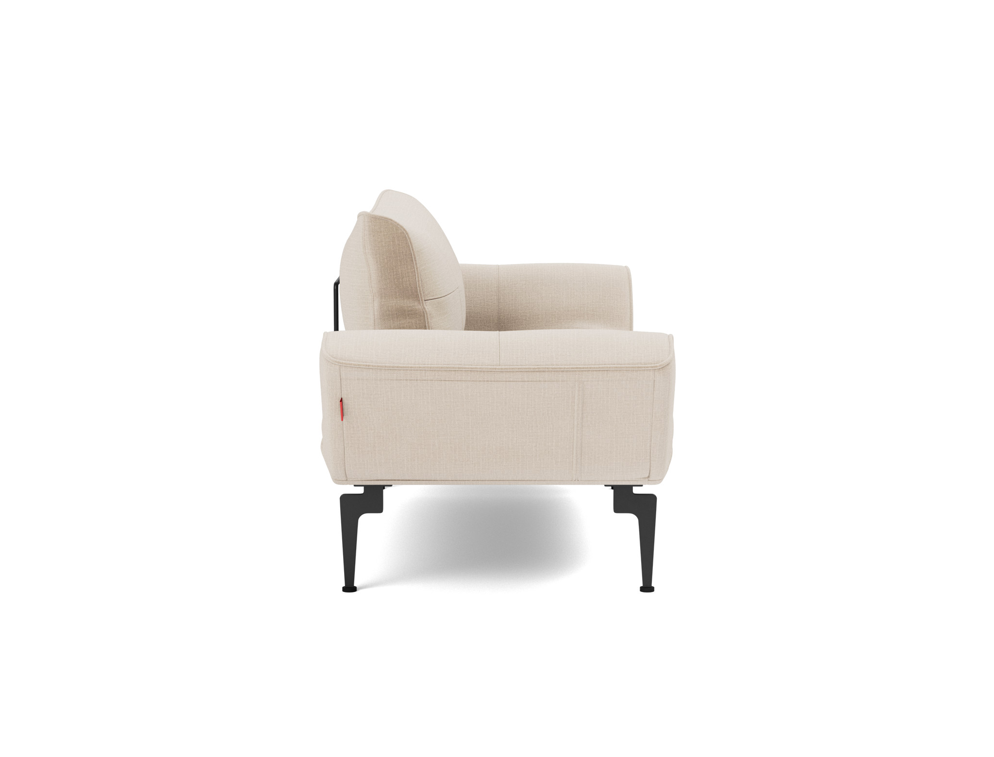 Tagesbett Zeal Chenille Esina 410-Almond-Beige Beine Laser schwarz