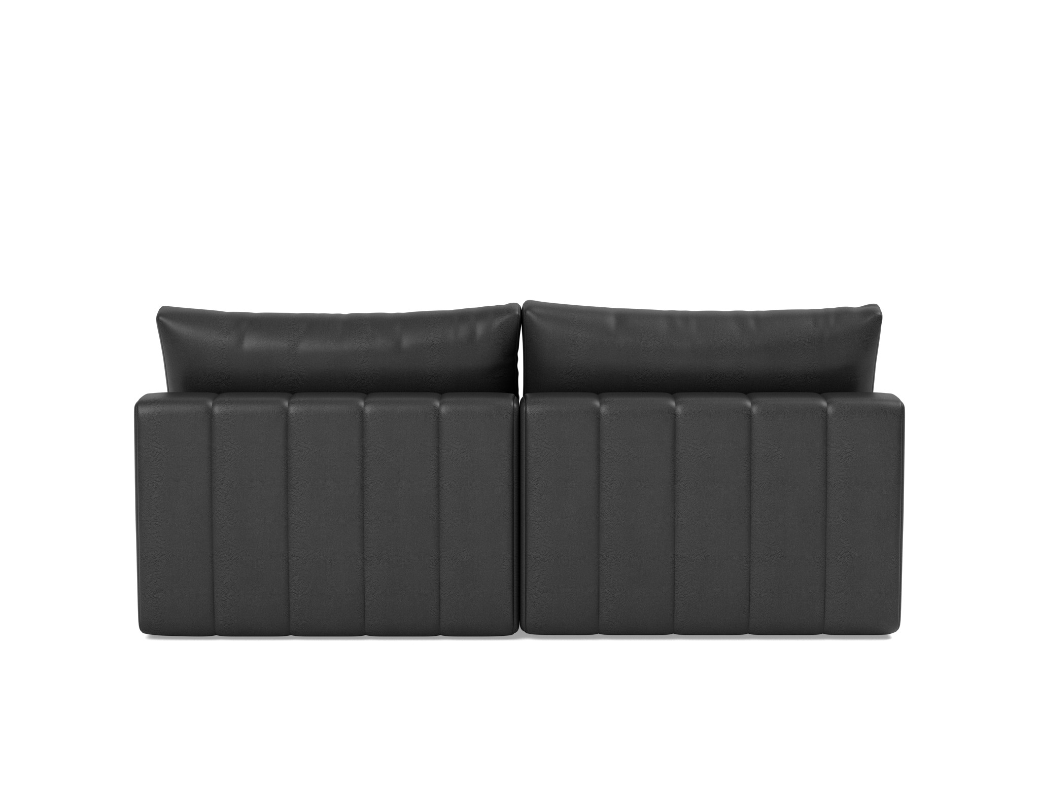 Schlafsofa Akello mit Chaiselongue Lederoptik Faunal 550-Black