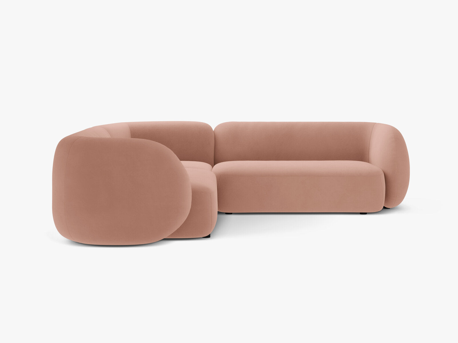 Micadoni Ecksofa Kate 5-Sitzer Samt Rosa