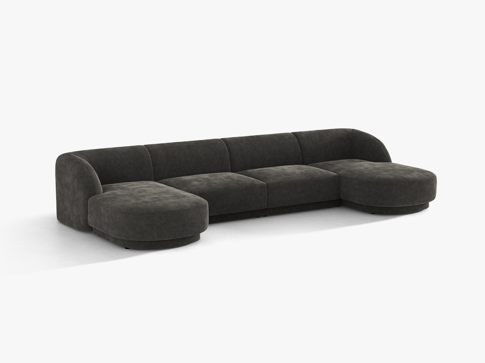 Micadoni Panorama-Sofa Miley 5-Sitzer Chenille Eden Dunkelgrau