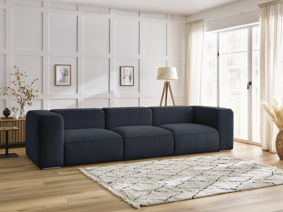 Bobochic Zephyr Sofa 3-Sitzer Strukturstoff Dunkelblau