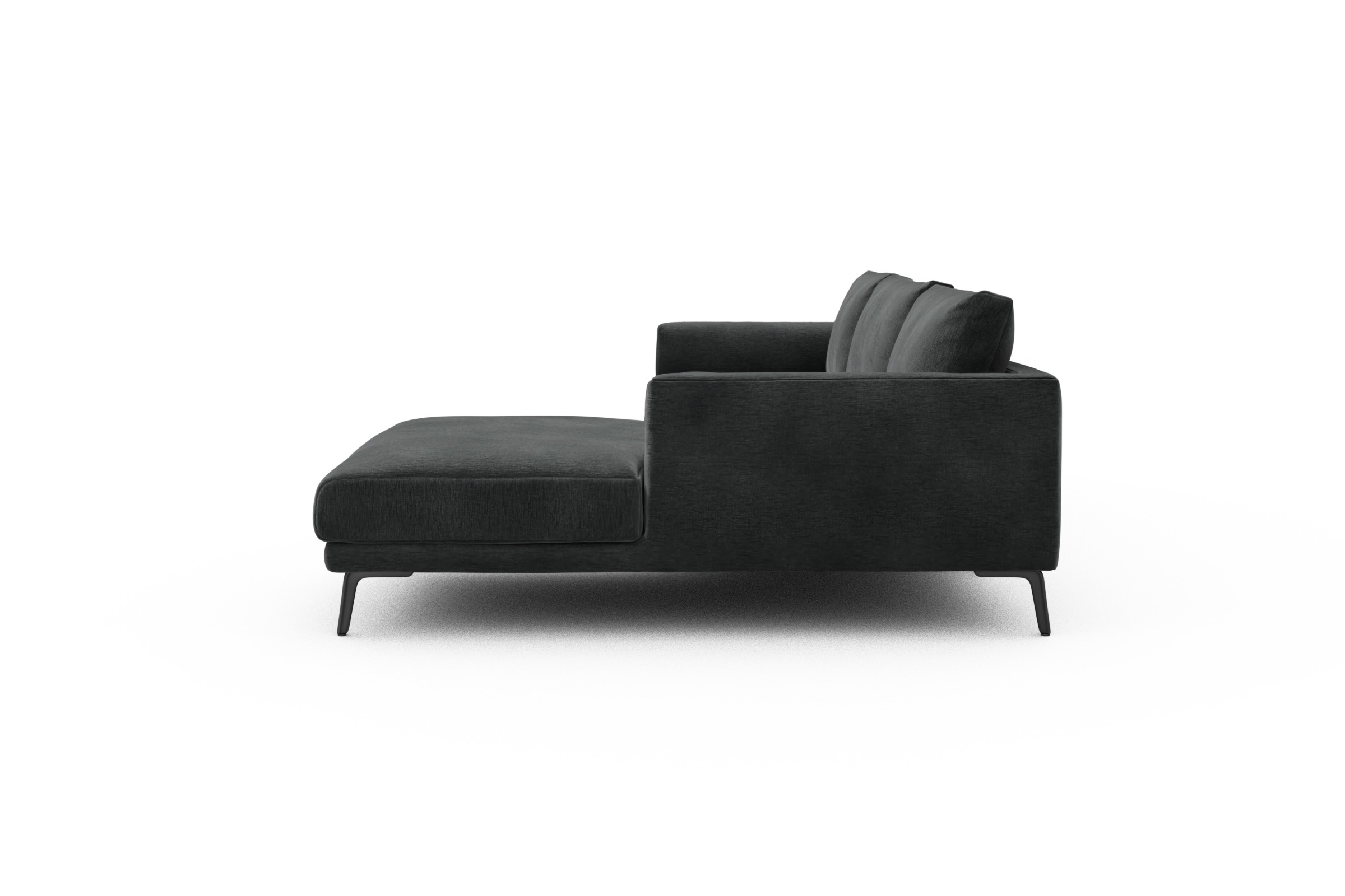 Ecksofa Karl Chaiselongue rechts mit 2,5-Sitzer Smooth-Deep-Warm-Grey
