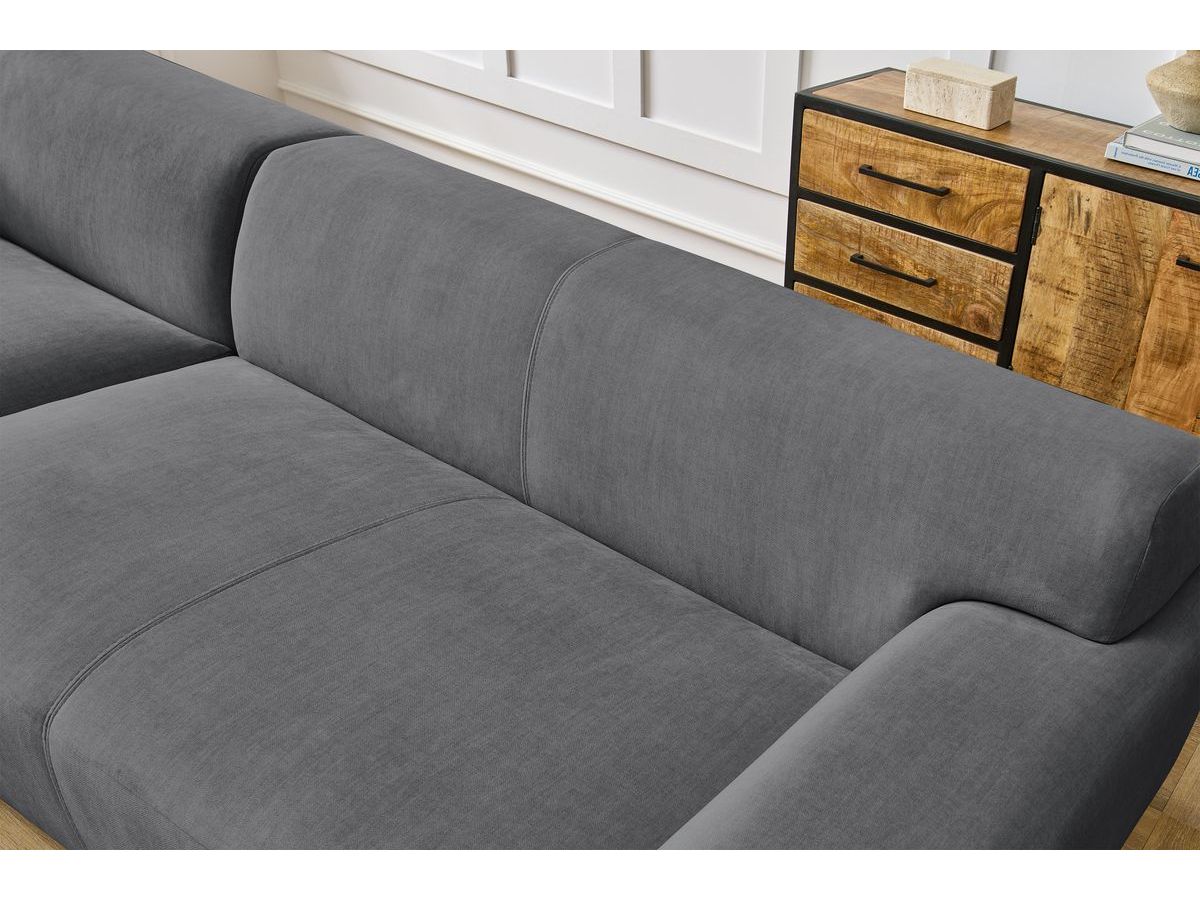 Bobochic Lavena Ecksofa 312 × 220 cm Samt Dunkelgrau Ecke links