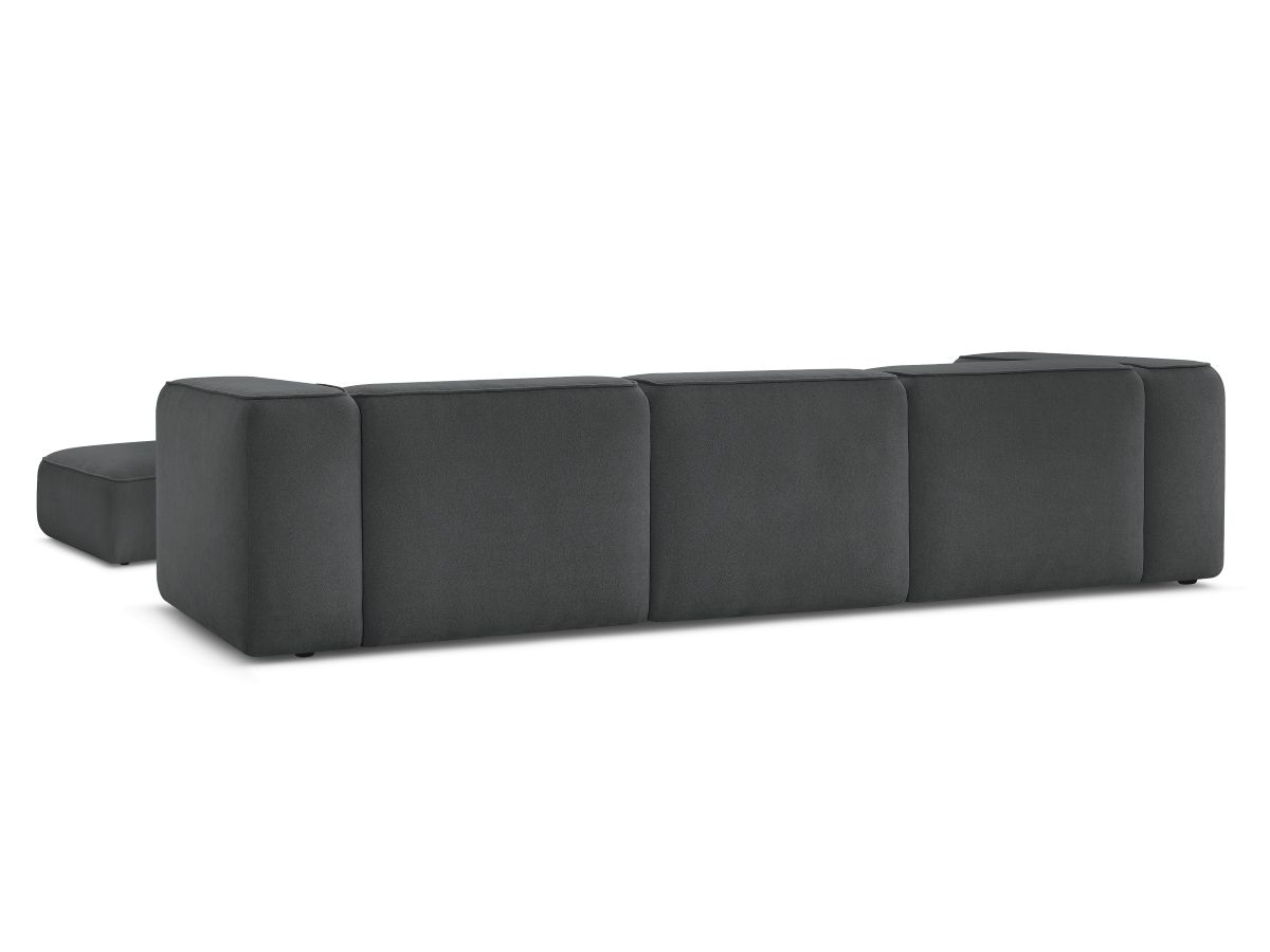 Bobochic Zephyr Sofa 4-Sitzer mit Pouf Strukturstoff Dunkelgrau