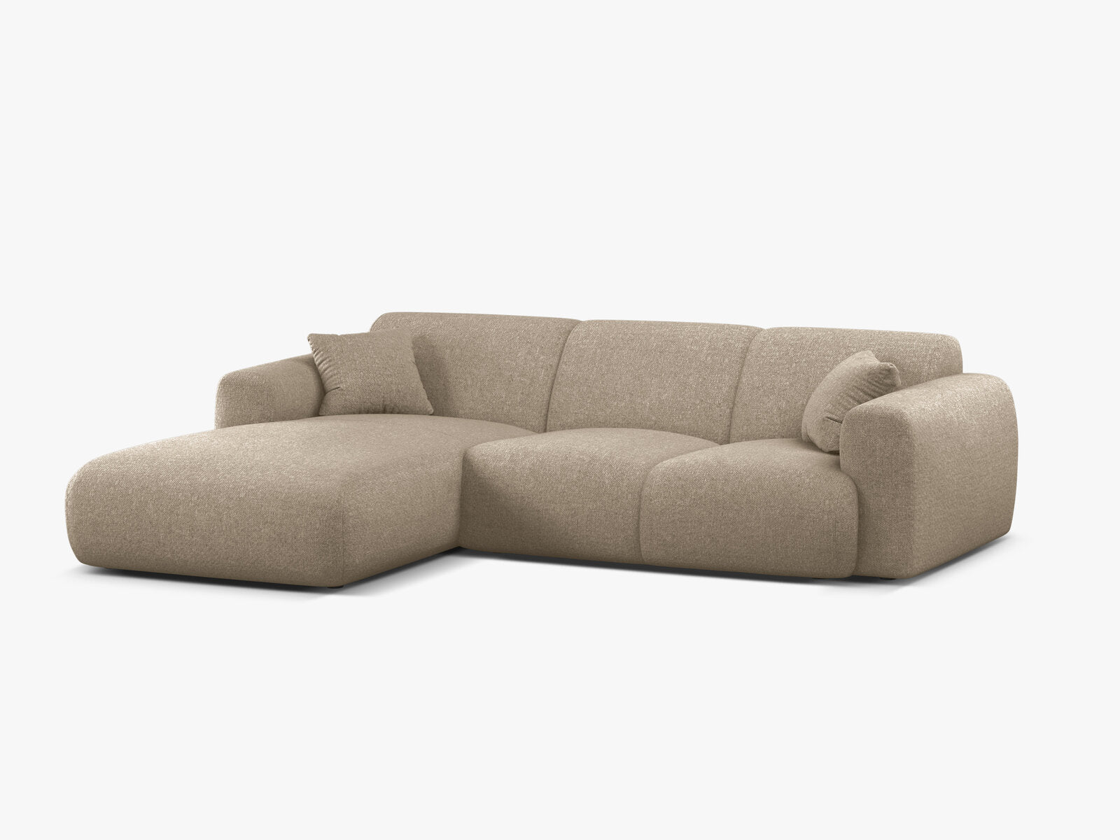 Micadoni Ecksofa Molino 4-Sitzer Links Chenille Eden Dunkelbeige
