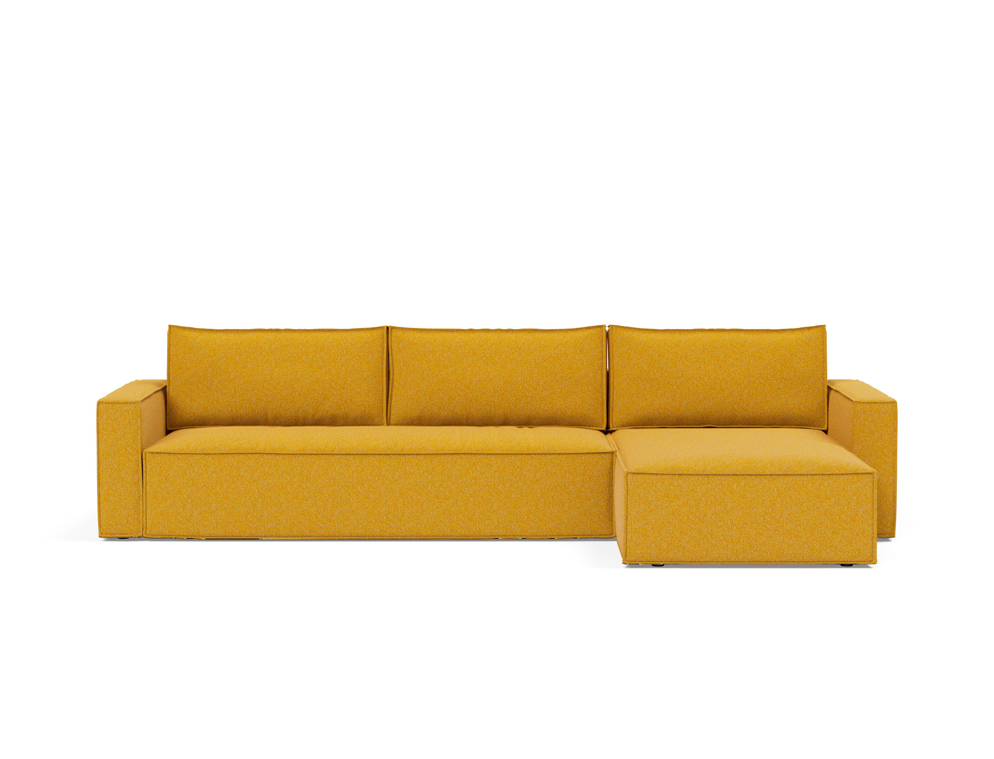 Schlafsofa Newilla mit Chaiselongue Boucle Skandi 536-Ochre