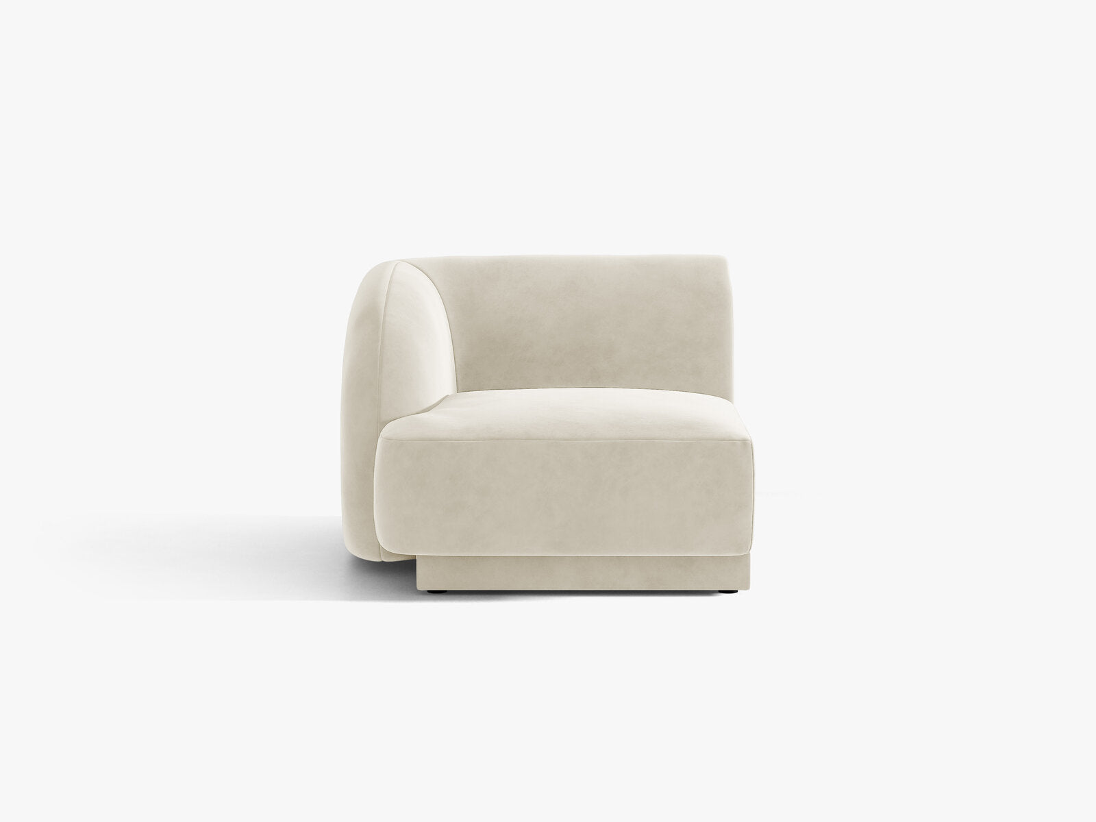 Micadoni Eckmodul Miley 1-Sitzer Links Samt Bluvel Helles Beige