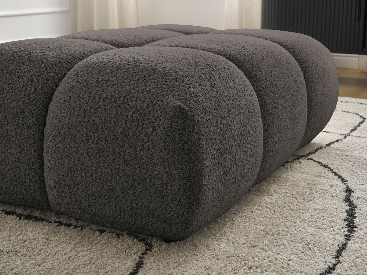 Bobochic Alya Pouf Bouclé-Stoff Braun