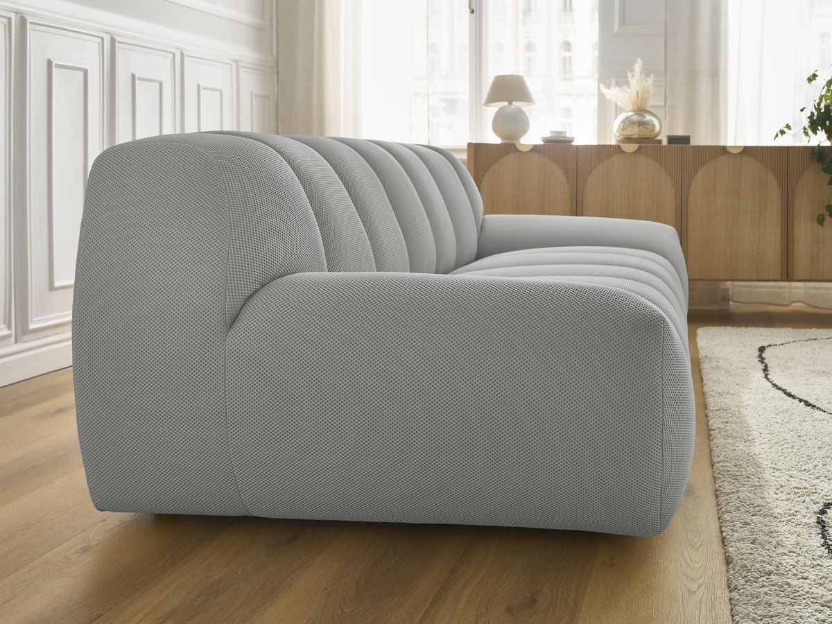 Bobochic Hayden Sofa 2-Sitzer Mesh-Stoff Hellgrau