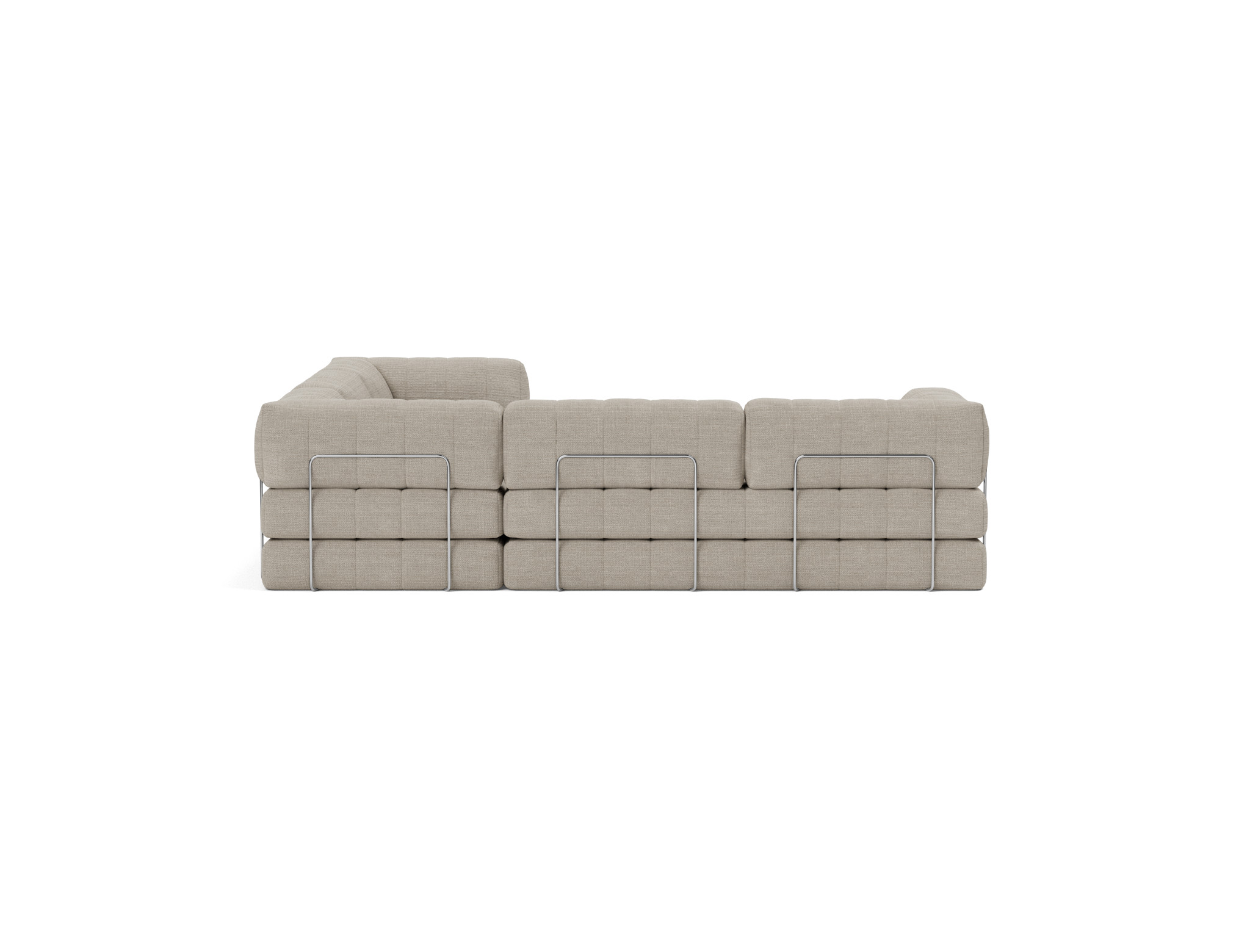 Eck-Schlafsofa CozyPad mit Armlehnen Strukturierter Stoff Kenya 579-Gravel