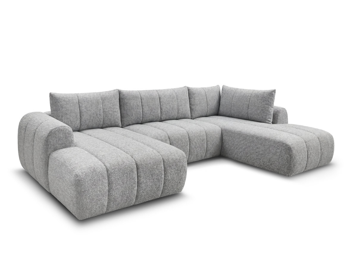 Bobochic Nesty Wohnlandschaft Melange-Stoff Hellgrau Ecke links
