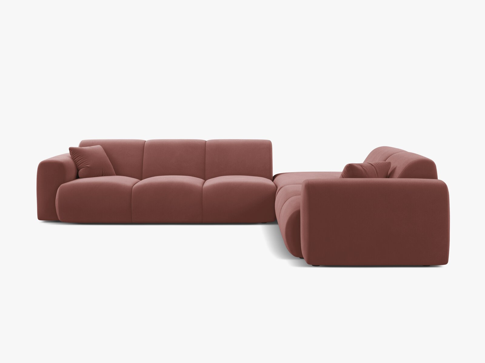 Micadoni Ecksofa Molino 6-Sitzer Rechts Samt Casino Flamingo