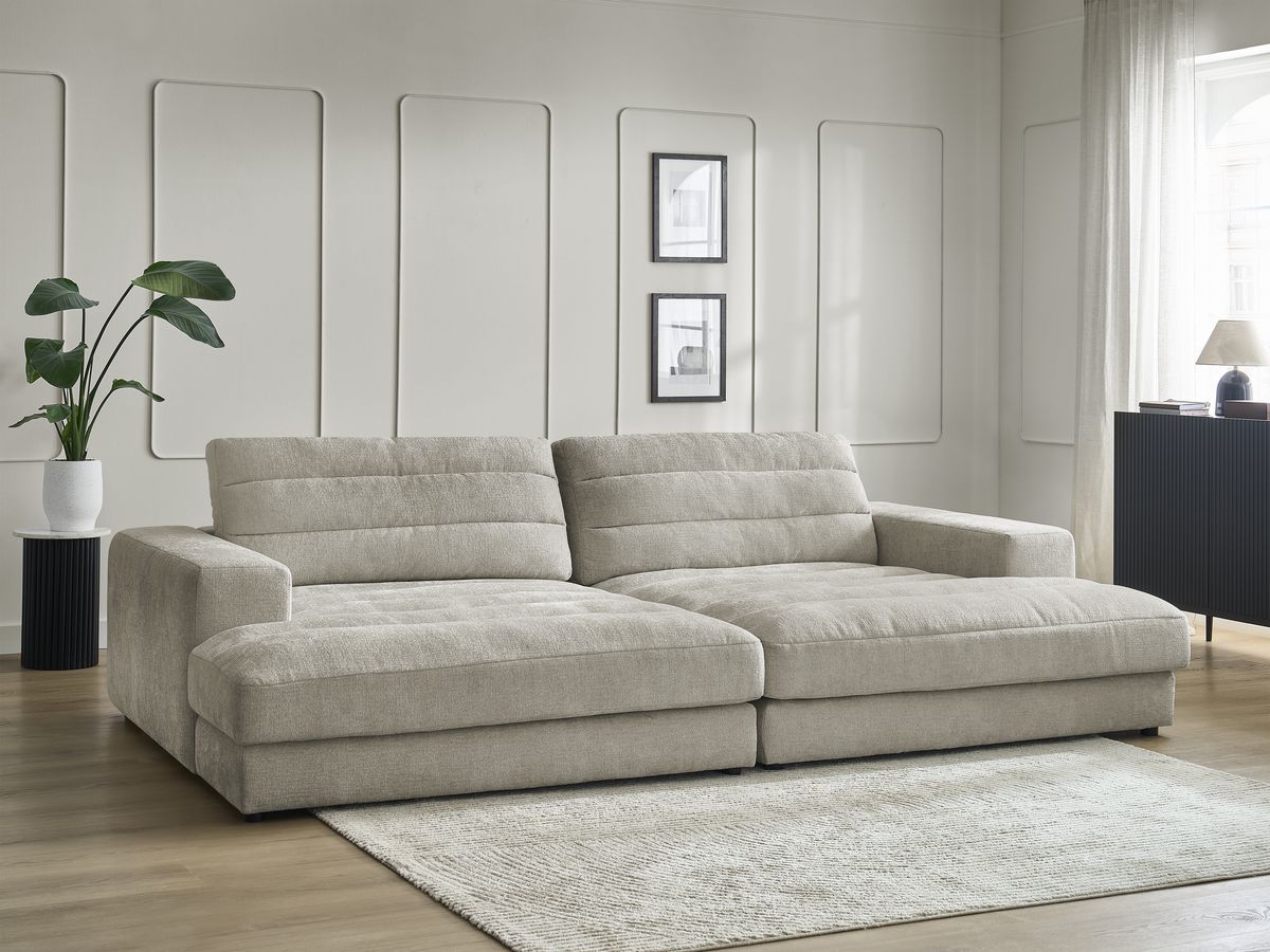 Bobochic Sierra Sofa 4-Sitzer Strukturstoff Taupe