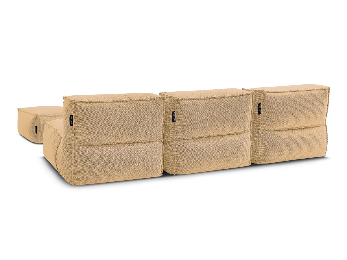 Bobochic Biarritz Gartensofa 4-Sitzer mit Pouf 252 × 168 cm Melange-Stoff Orange