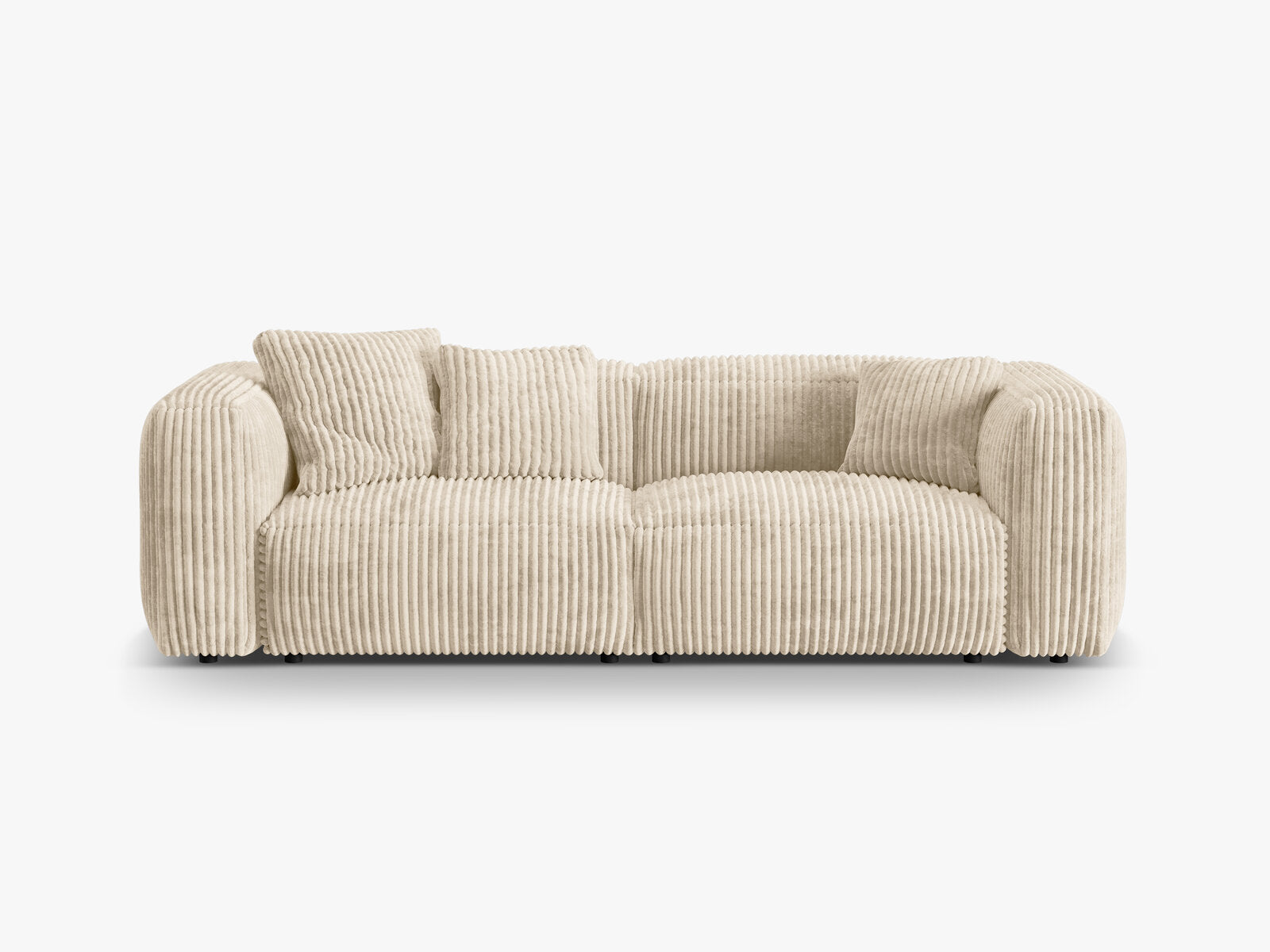 Micadoni Sofa Martina 3-Sitzer Kord Tilia Helles Beige