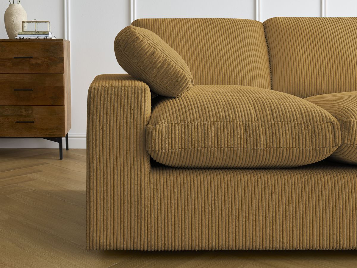 Bobochic Belair Ecksofa 280 × 139 cm Cordsamt Gelb