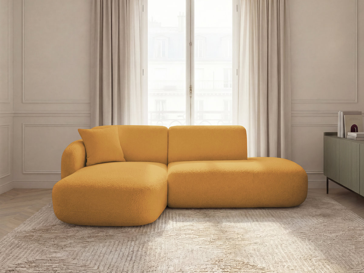 Bobochic Anda Ecksofa 241 × 163 cm Chenille Gelb Ecke links