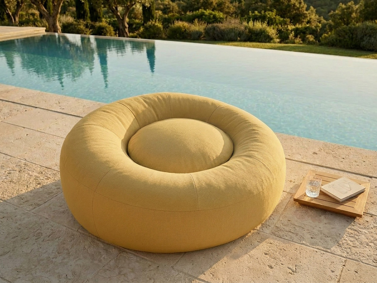 Bobochic Eloane Pouf Stoff Gelb, 150 cm