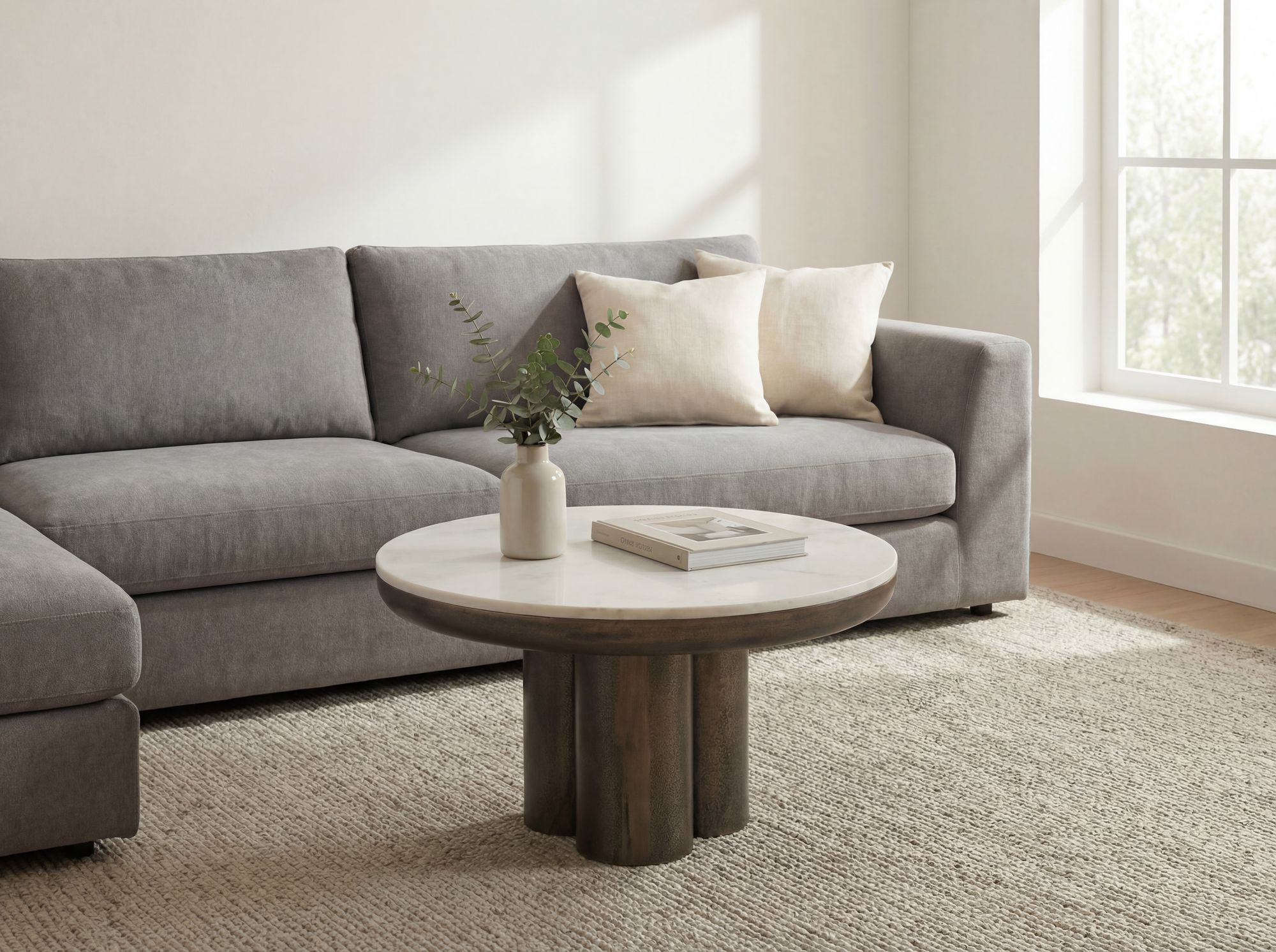 Couchtisch Stamsund Marmor Schwarz Ø 60 × H 35 cm