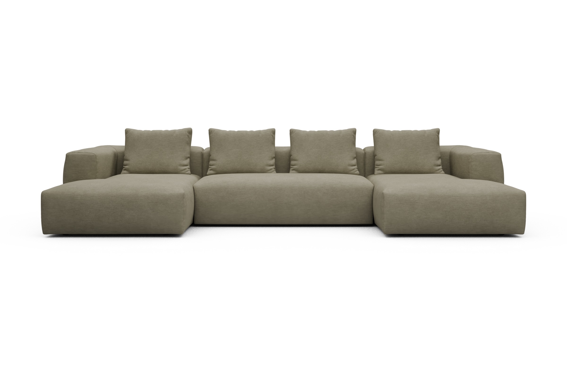 Skandi Home Wohnlandschaft Fred mit 2-Sitzer und Chaiselongue beidseitig Vivus-Dusty-Sand moebelfaktor