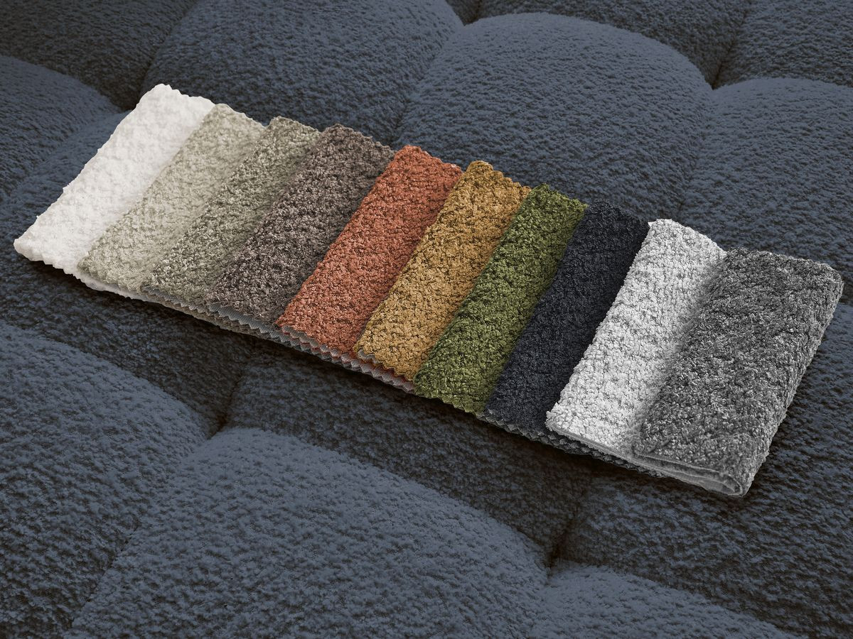 Bobochic Anis Sofa 5-Sitzer Bouclé-Stoff Dunkelblau