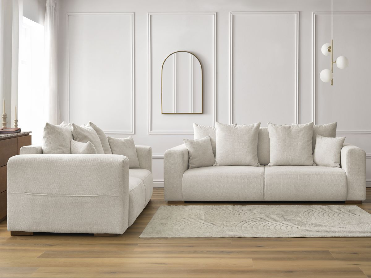 Bobochic Sidonie Sofa 5-Sitzer Melange-Stoff Beige