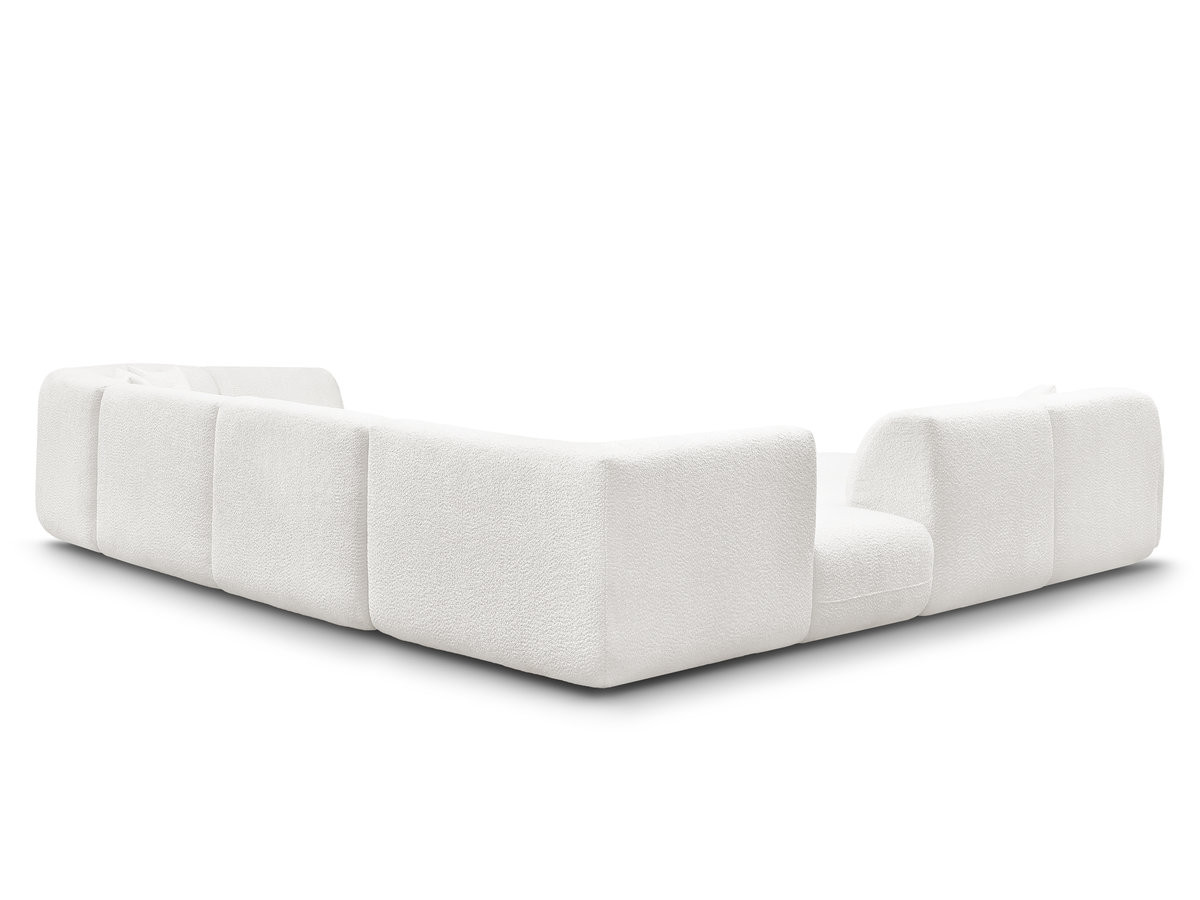 Bobochic Anda Wohnlandschaft mit Pouf 396 × 357 cm Chenille Weiß Ecke links