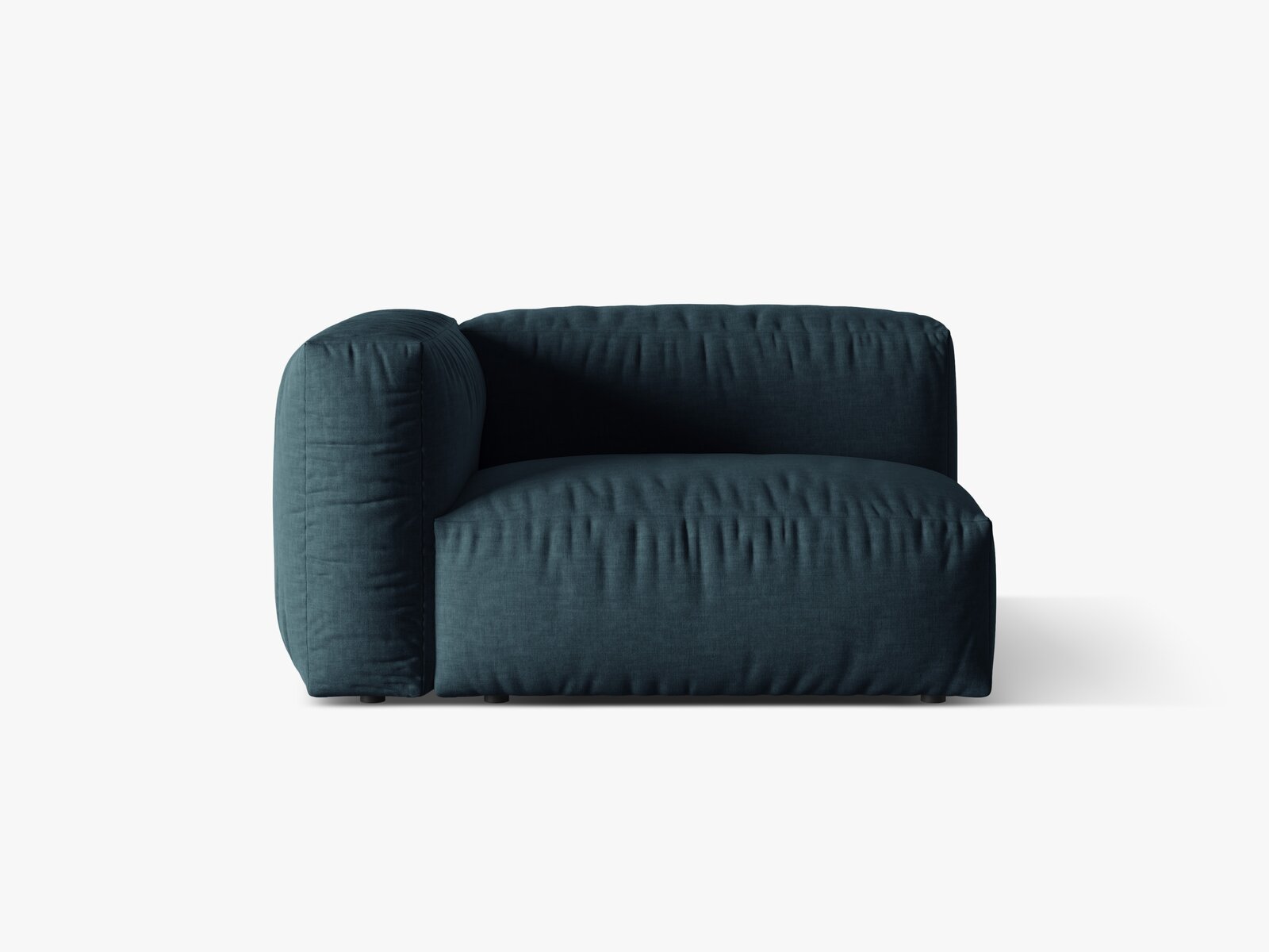 Micadoni Eckmodul Martina 1-Sitzer Links Strukturierter Stoff Boston Jeansblau
