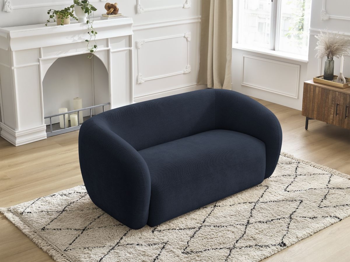 Bobochic Celine Sofa 2-Sitzer Stoff Dunkelblau