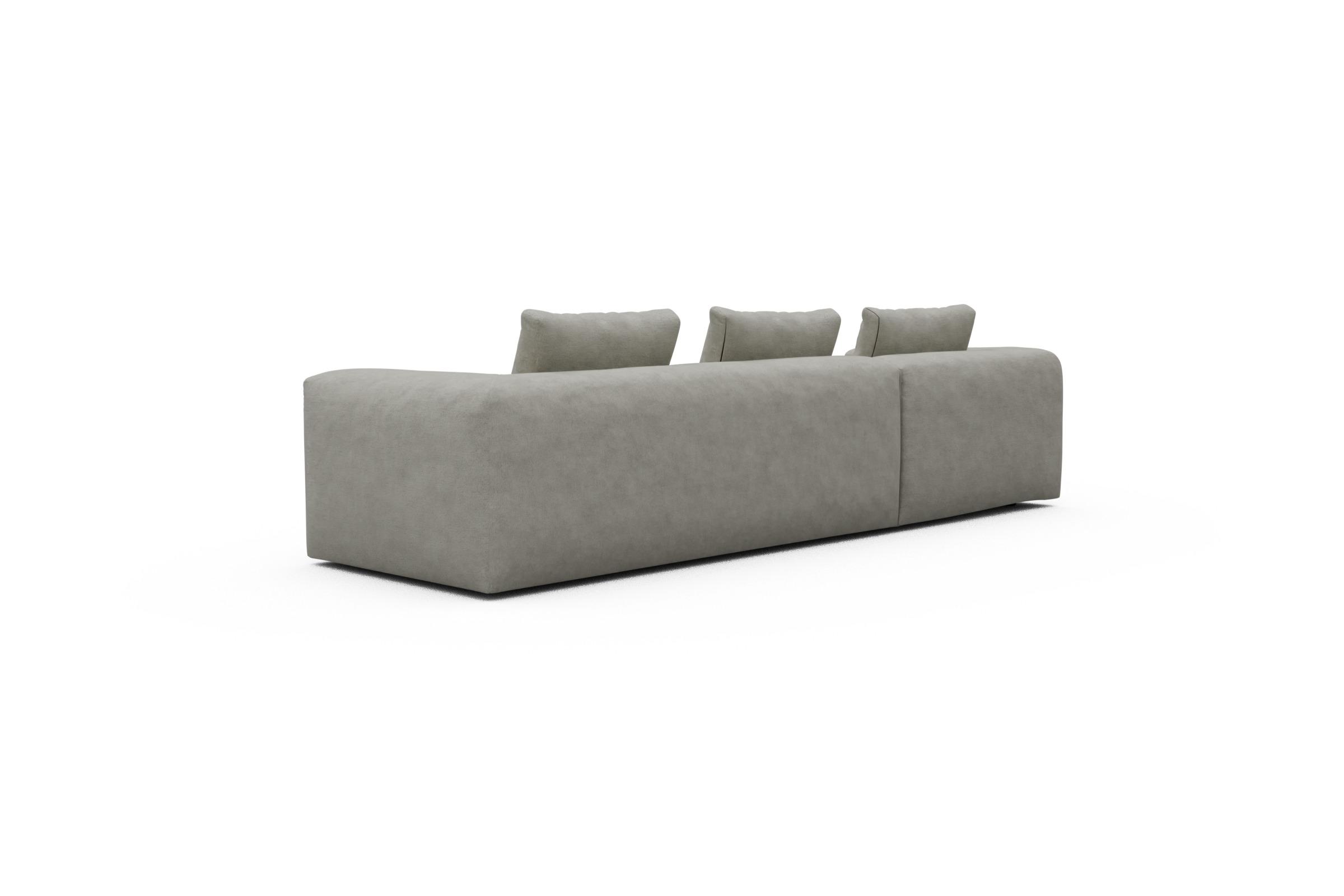 Ecksofa Fred Chaiselongue links mit 2,5-Sitzer Carreno-Moon-Stone-White