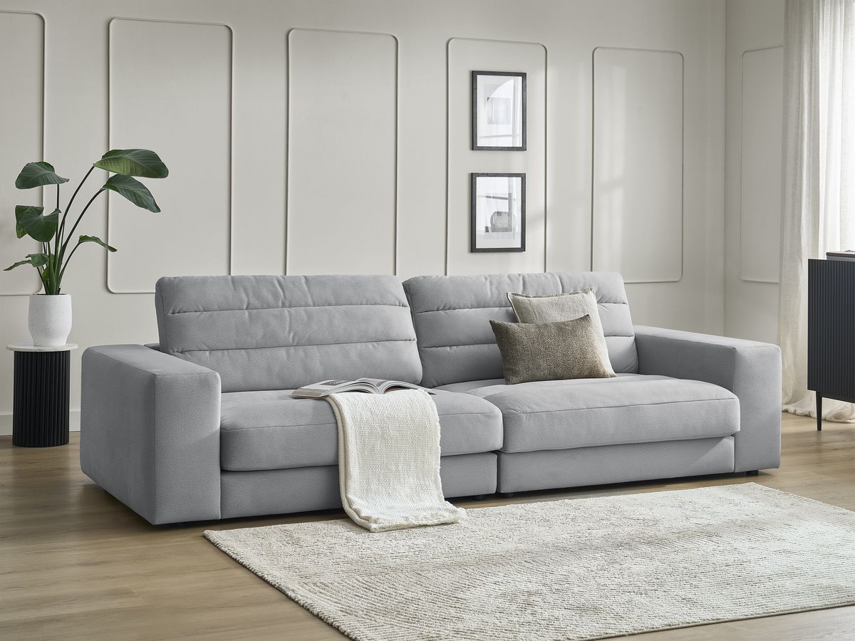 Bobochic Sierra Sofa 3-Sitzer Samt Hellgrau