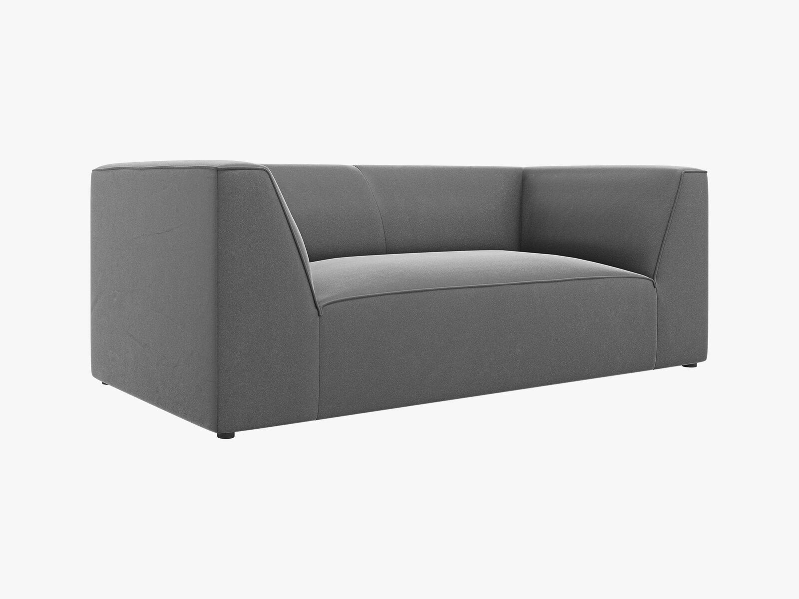 Micadoni Sofa Ruby 2-Sitzer Samt Salvador Grau