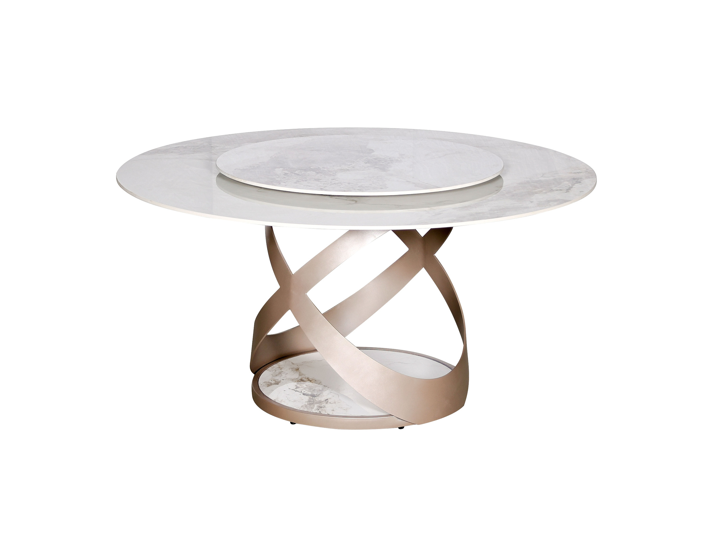 Livin Hill Esstisch 150cm Modig Roségoldene Basis, weiße Tischplatte M44