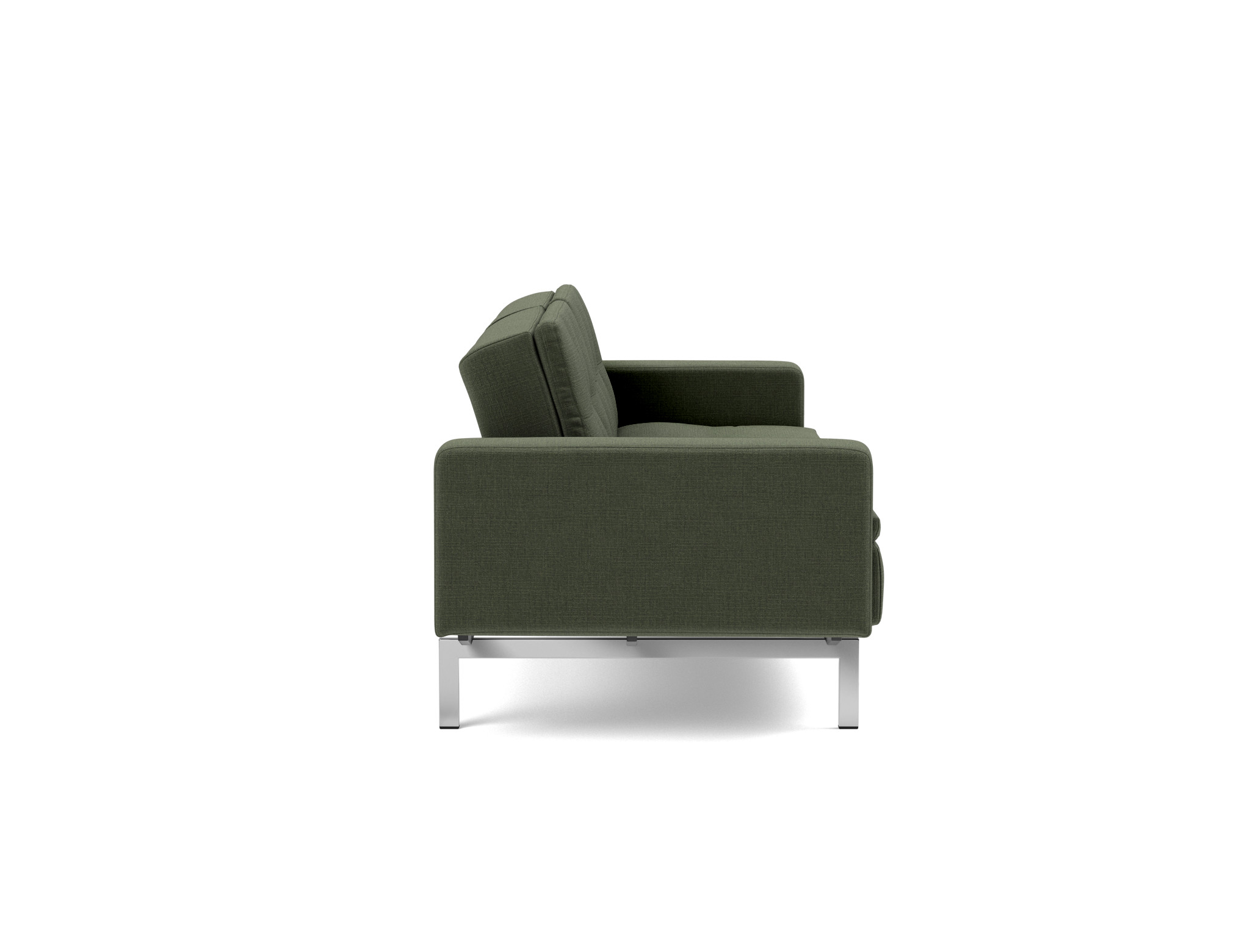 Schlafsofa Dublexo mit Armlehnen Chenille Esina 413-Olive-Green Beine Chrom