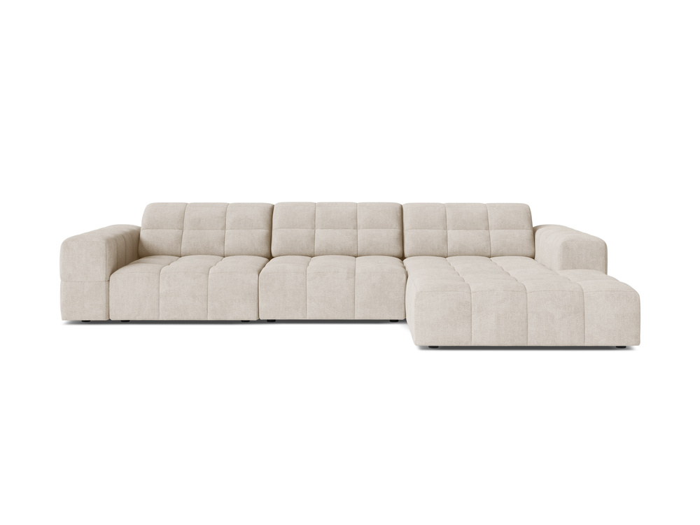 Cosmopolitan Design Ecksofa Chicago 4-Sitzer Chenille Eden Helles Beige Rechts