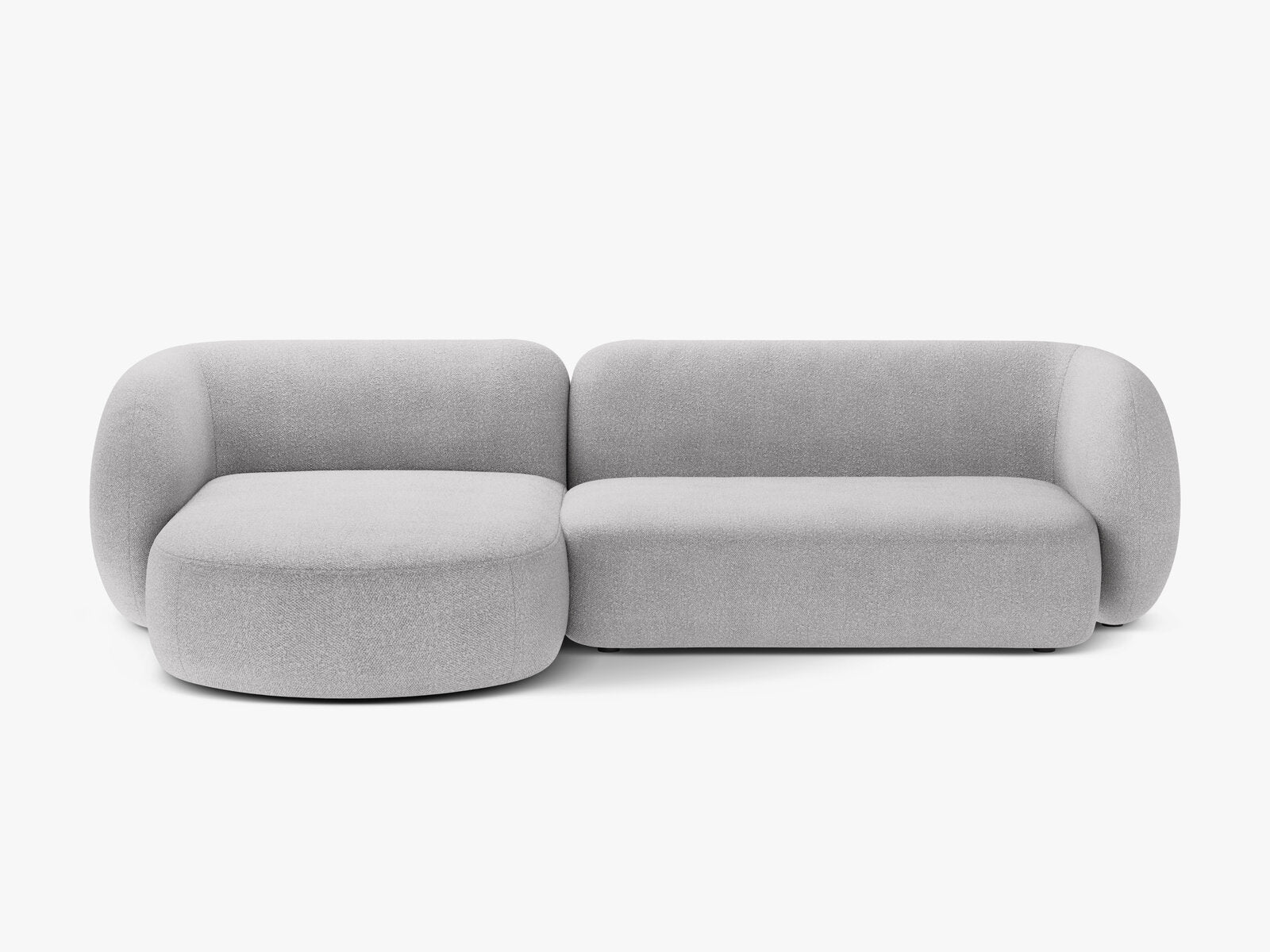 Micadoni Ecksofa Kate 3-Sitzer Links Boucle Baloo Hellgrau
