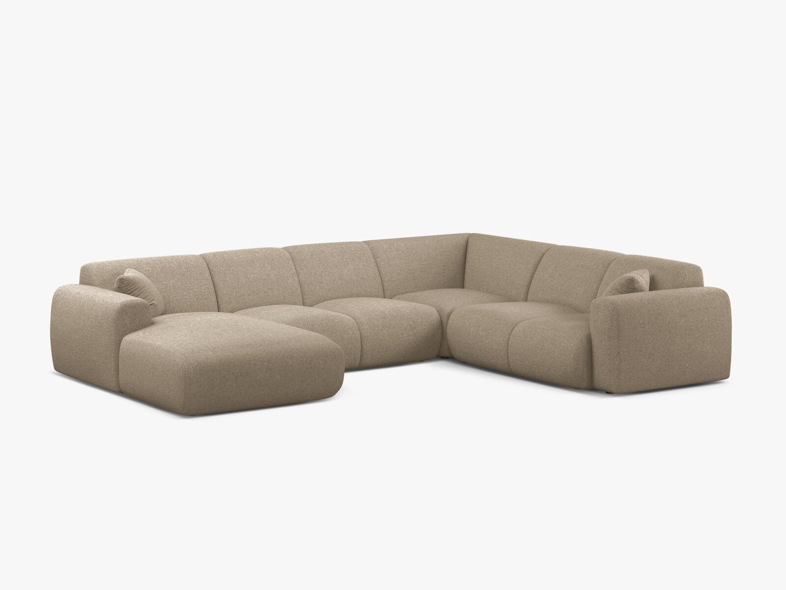 Micadoni Molino Panoramasofa 6-Sitzer Rechts Chenille Eden Dunkelbeige